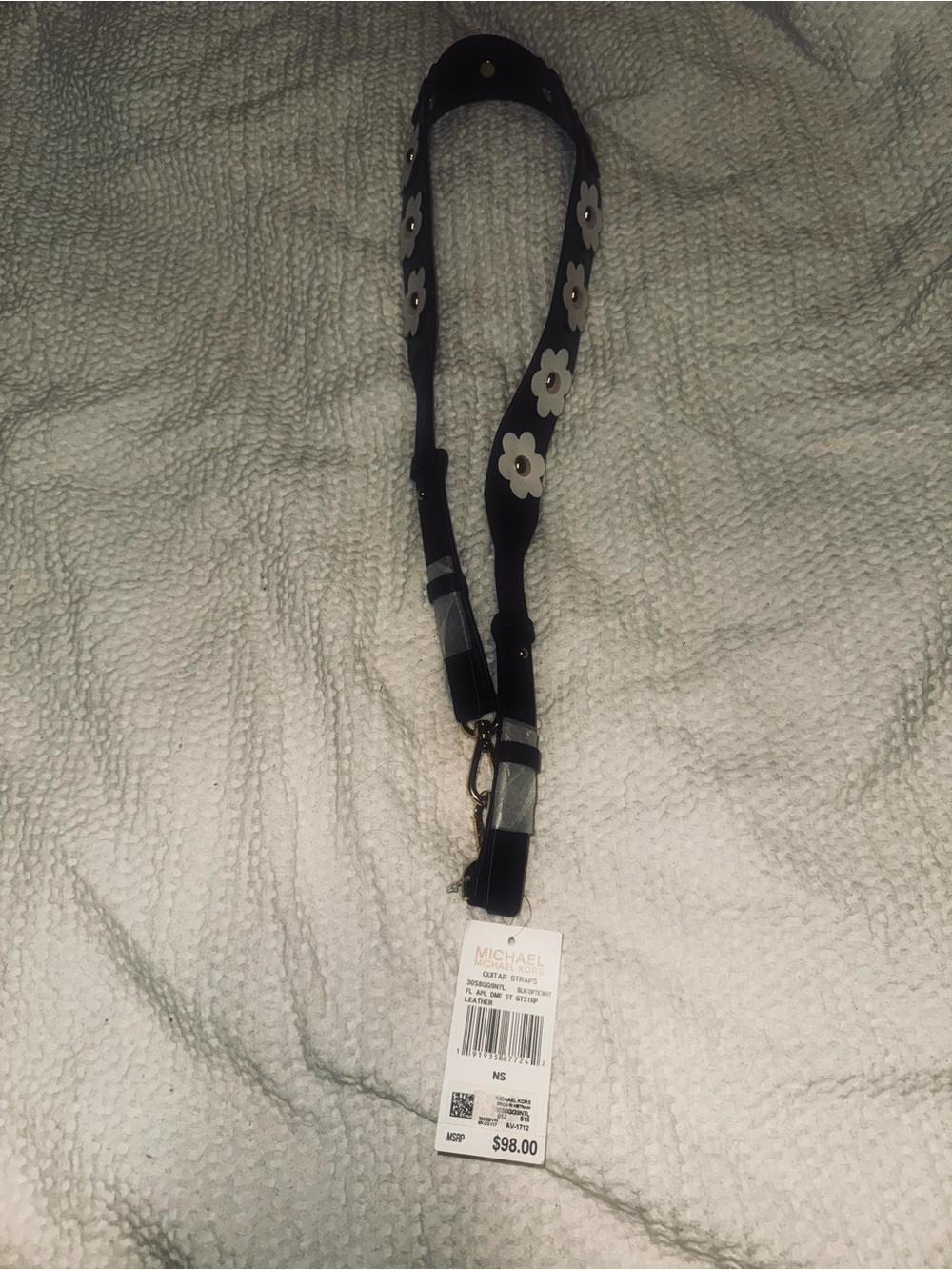 Michael Kor/MK Black Floral Appliqué Bag Strap, guitar strap 🌼 NWT- - Picture 14 of 14